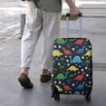 thumbnail image 3 of Dark Cartoon Dinosaurs Flowers Hearts Palm Trees Pattern Luggage Cover Fashion Suitcase Cover Baggage Covers Fit 25-28 Inch Luggage (Go Travel), 3 of 5