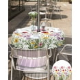 thumbnail image 5 of Hokiten Outdoor Tablecloths with Umbrella Hole & Zipper, Botanical Flowers Round Tablecloth 54 Inch, Spring Budding Wild Floral Herbs Waterproof Table Cloth, Patio/Pool/Picnic Table Covers, 5 of 7
