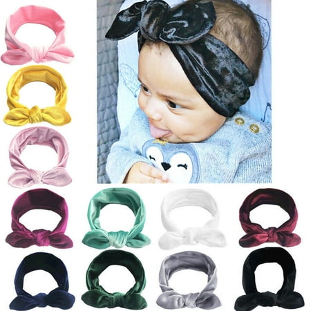 

Newborn Baby Girl Boy Headbands Bow Turban Velvet Headbands Hairbands Children Soft Headwrap Hair Accessories