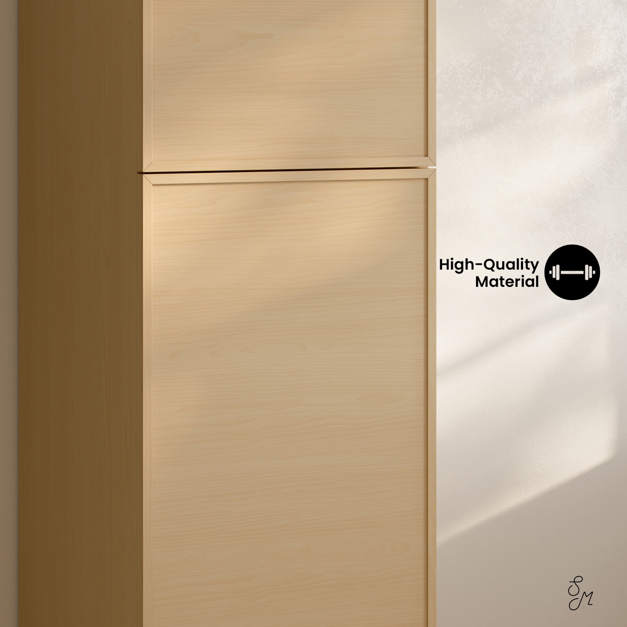 St. Tropez 15 x 15 x 60 Freestanding Linen Cabinet in Natural Oak