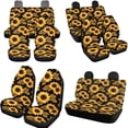 thumbnail image 3 of Jeiento Sunflower Car Seat Covers Full Set 11 PCS, Front Back Car Seat Covers Keychain Headrest Cover Coasters Handbrake Cover Gear Shift Knob Cover Auto Accessories for Women Men, 3 of 7