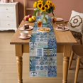 thumbnail image 2 of Vintage Ocean Table Runner 72 Inches, Nautical Anchor Sailboat Marine Life Watercolor Bed Runner Dresser Scarves Tabletop for Indoor Outdoor Parties/Ceremony/Banquet, 14" x 72", 2 of 9