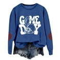 thumbnail image 5 of Women'S Pullover Sweatshirt Women'S Long Sleeve Pullover Sweatshirt Football Print Casual Crewneck Top For Games And Everyday Wear Blue XXL, 5 of 5