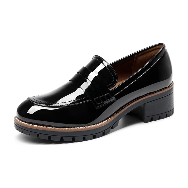 Mocasines de Plataforma con Tacón Grueso para Mujer DREAM PAIRS Negro Talle 7.5