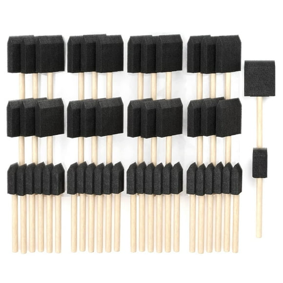 Pinceles de Espuma para Pintura, Incluye 50 Pinceles de Esponja, 25 X 1 Pulgada Pinceles y 25 X 2 Pulgadas Pinceles, Suministros de Arte para Pintar