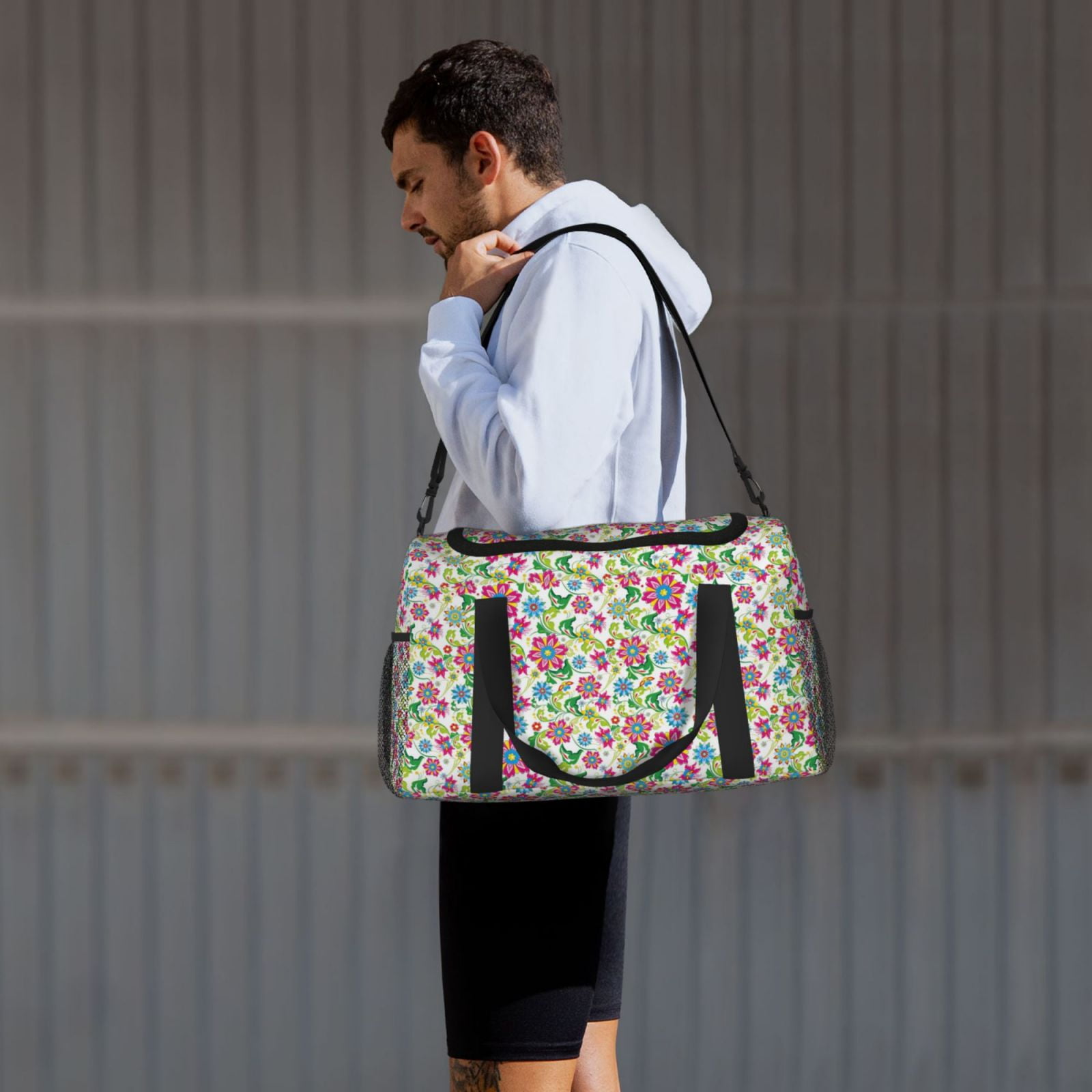 Fuzoiu Vector Mexican Otomi Style Bright Print Travel Duffle Bag,Carry On Tote Bags,Duffel Bag,Sport Gym Bag, Hospital Bag for Labor and Delivery, Overnight Bag,Luggage Bag