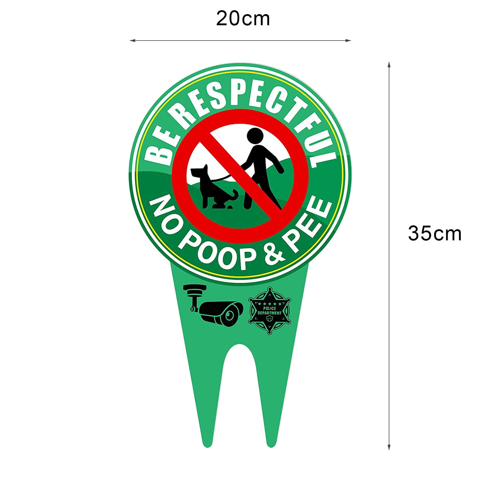 2 Pieces No Poop Dog Signs No Poop and Pee Sign Luminous Be Respectful Sign Yard Dog Sign with Stake Glow in The Dark Dog Signs Green