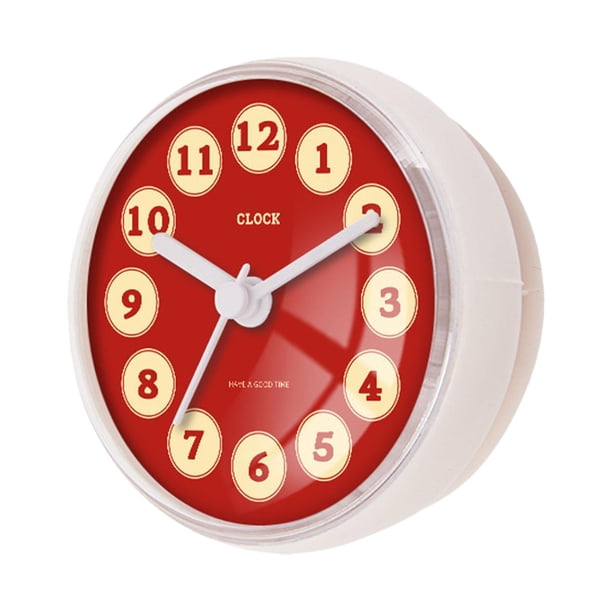 Reloj de pared para ducha, impermeable, compacto, antivaho, con ventosa para dormitorio, Estilo A