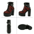 thumbnail image 6 of Dakaela High Heels for Women Round Toe Platform Combat Ankle Boots Lace up Gothic Punk Party Dress Shoes, 6 of 9