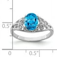 thumbnail image 2 of 925 Sterling Silver Rhodium Blue Topaz Ring Size 7, 2 of 7
