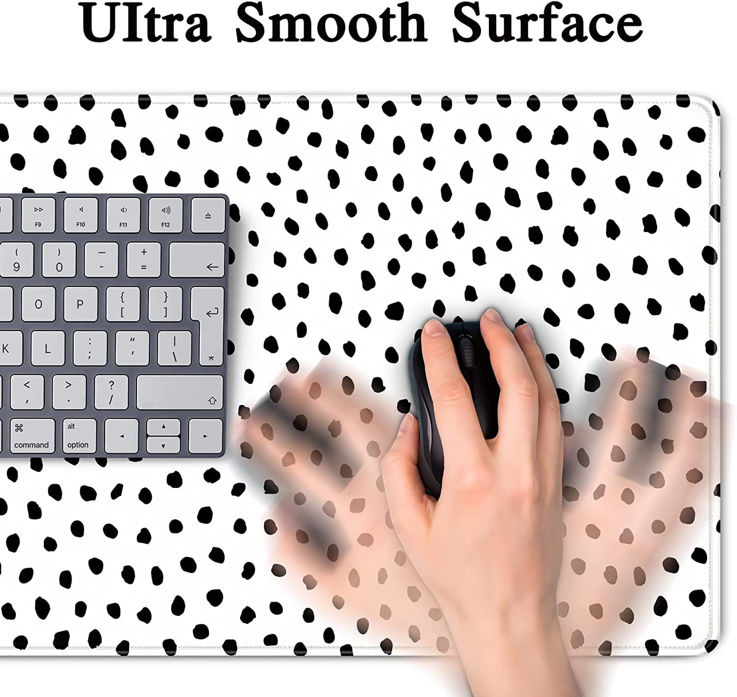 Boho Desk Mat, Polka Dot Large Mouse Pad Desk Pad Boho Desk Accessories for Women Office Decor, XXL Mousepad Long Laptop Keyboard Mouse Mat 31.5''''X15.7'''' Non-Slip Rubber Base with Stitched Edges