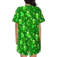 thumbnail image 6 of Fuzoiu St Patrick's Day2 Print Women's Short-Sleeved Pajama Set,Lounge Sleepwear Set,Womens Pajama Sets 2 Piece,Button-Up Top and Shorts with Pockets-3X-Large, 6 of 7