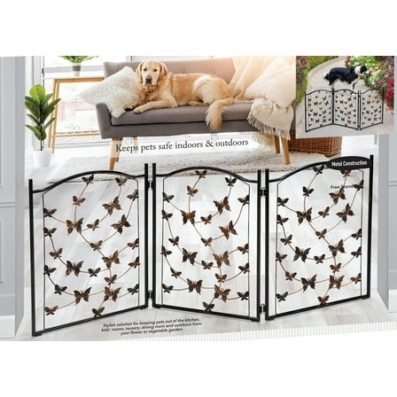 Freestanding Metal Folding Pet Gate | Large Portable Panels for Dog & Cat Security | Foldable Enclosure Gates for Puppies | Indoor & Outdoor Safety for Pets