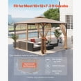 thumbnail image 2 of KFFKFF Gazebo Netting Replacement, Compatible with Most 10 x 12 x 7.3 FT Gazebos, Outdoor Mesh Sidewalls, 4-Panel Patio Curtain with Double Zipper, Protective Canopy Screen (Netting Only), 2 of 9