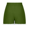 thumbnail image 5 of Stephy Women's Shorts 2025 Summer Casual Cute Ruffle Shorts Comfy Elastic Waist Drawstring Pleated Short, Green, 4XL, 5 of 6
