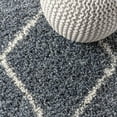 thumbnail image 5 of JONATHAN Y MERCER SHAG 2 x 8 Runner Rug, Mercer Plush Tassel Moroccan Geometric Trellis - Denim Blue/Cream, MCR103A-28, 5 of 9