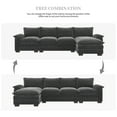 thumbnail image 3 of 118"Convertible Sectional Sofa L Shaped Cloud with Reversible Chaise Lounge, Chenille Upholstered Cloud Sofa with Double Seat Cushions, 5-seat Sofa Sleeper Sofa Couch for Living Room Apartment, Gray, 3 of 9