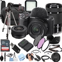 Sony ZV-E10 II Mirrorless Camera with 24.2 MP Mirrorless, 5x Digital Zoom, 16-50mm & 55-210mm Lenses, 64GB SD Card, Black, -(International Model)