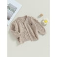 thumbnail image 3 of Wassery Baby Girls Knitted Cardigan 3M 6M 12M 2T 3T Toddler Spring Autumn Sweater Coat Long Sleeve Bear Print Crochet Jacket Winter Warm Outwear, 3 of 8