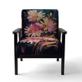 thumbnail image 4 of Designart "Purple Yellow Daisies Flower Fusion Radiant Blooms" Purple Floral Upholstered Accent Chair - Traditional Arm Chair For Living Room, 4 of 5