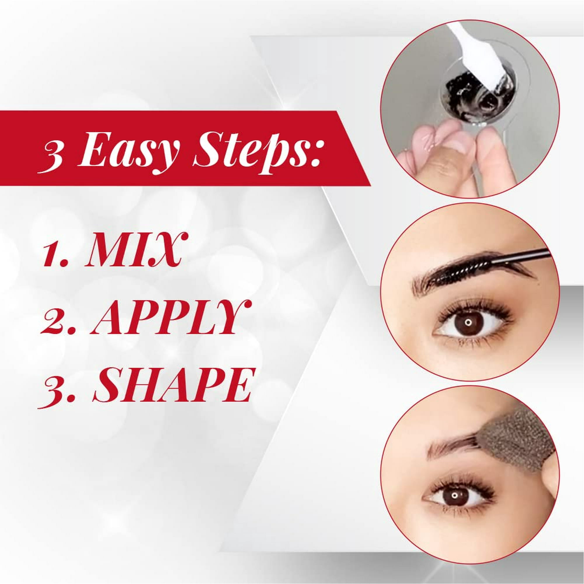 Ardell Eyebrow Tint Kit, Semi-Permanent Eyebrow Dye with Natural Extracts, Soft Black