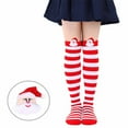 thumbnail image 2 of lnmuld Cotton Socks European Style Kids Socks Long Stockings for Girls with Santa Figurine and Doll Decorative Designs Ideal for Autumn Winter Seasonal Wear Size:7-12 Years, 2 of 3