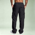 thumbnail image 5 of Dwellite Baggy Cargo Sweatpants for Men Wide Leg Jogger Pants Loose Fit Fashion Solid Color Trousers with Pockets Black S, 5 of 6