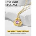 thumbnail image 4 of KeyStyle Birthstone Necklace with Cubic Zirconia Love Knot Womens Pendant Necklaces 14K Gold Plated Anniversary Gifts for Wife, 4 of 10