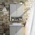 Medecine Cabinet with 2 Doors Bathrooom Wall Cabinet Grey Over The ...