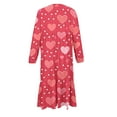 thumbnail image 5 of Xdegoge Heart Print Dresses for Girls Valentine's Day Long Sleeve A-Line Maxi Dress Elastic Waist and Pockets, Cute Casual Daily Wear, 5 of 6