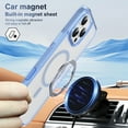 thumbnail image 6 of Magnetic for iPhone 16 Pro Max Case, [Compatible with MagSafe] Shockproof Protective Ultra Slim Transparent Anti-Scratch Anti-Fingerprint Phone Case Cover with Touchscreen Button, Blue, 6 of 9