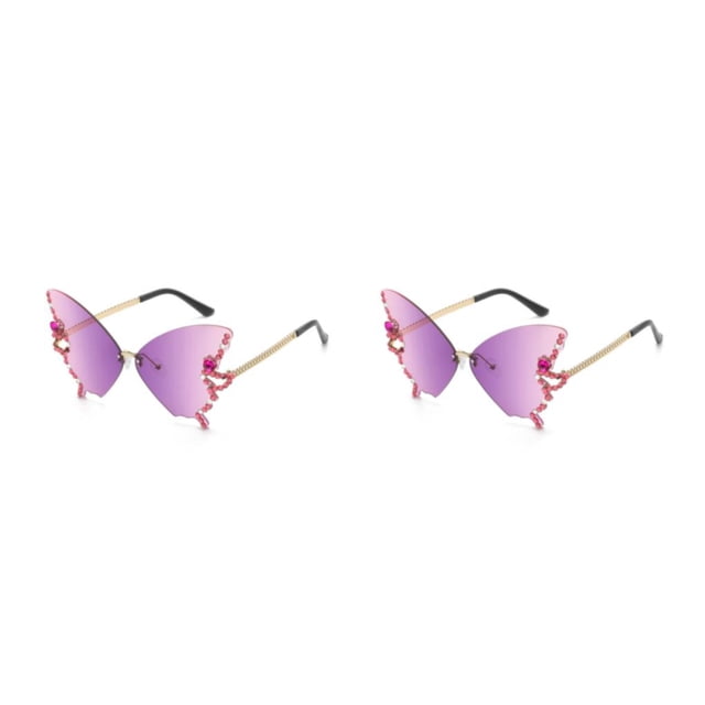 Sonducket Gafas de sol a la moda, gafas a prueba de sol, multicolores, exquisitas, atractivas, mano de obra fina, Protector de ojos, equipo de Púrpura 2piezas