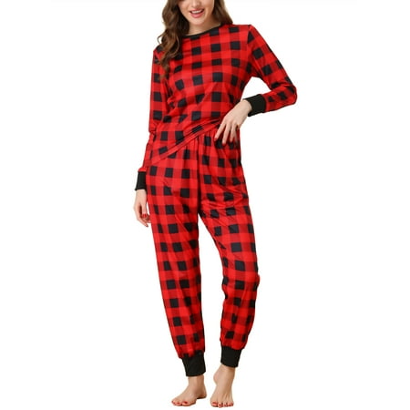 

Unique Bargains Womens Christmas Nightwear with Pants Loungewear Pajama Sleepwear Sets