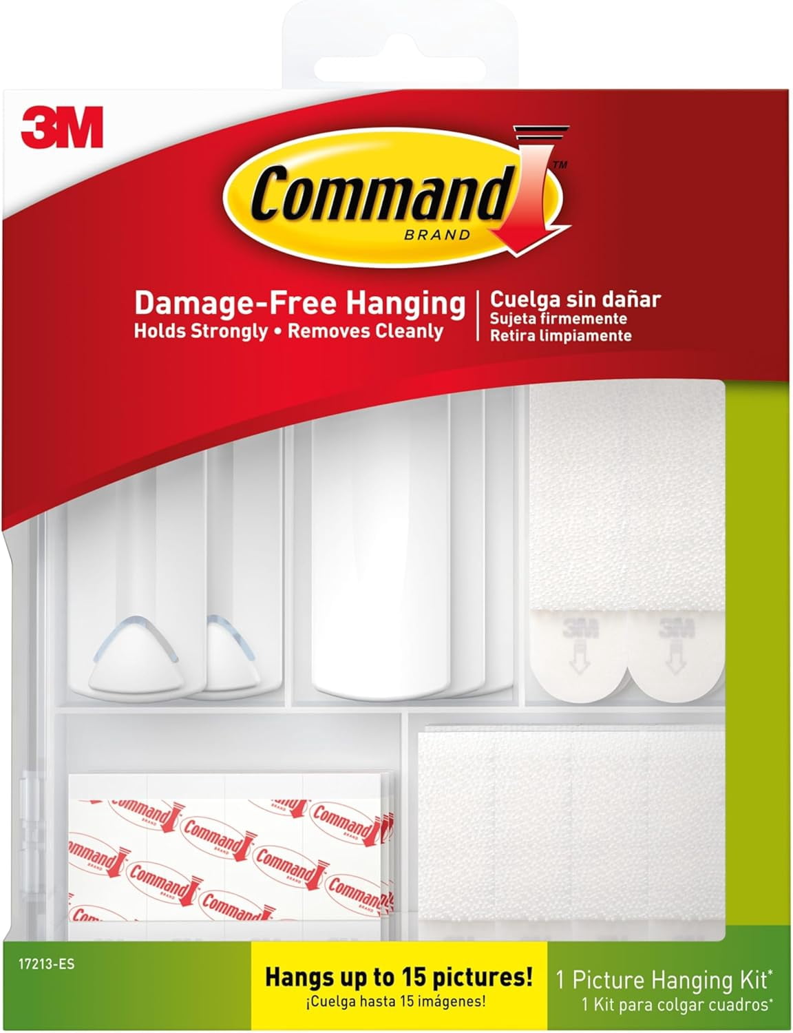 RGHJAR-Command Picture Hanging Kit, Hang up to 15 Pictures, Including Picture Hanging Strips, Poster Strips & Picture s for Home Decor, Damage-Free Hanging with Command Strips