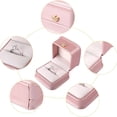 thumbnail image 3 of PU Leather Ring Box, Crown Shape Engagement Jewelry Case, Couple Proposal Gift Holder And Display, Ring Box For Wedding Ceremonies And Anniversary Keepsakes(Pink), 3 of 6