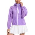 thumbnail image 1 of Chaqueta Avoogue, sudadera con capucha y protección solar para mujer, color morado, talla M, 1 of 6