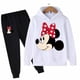 thumbnail image 4 of Conjunto de 2 piezas de sudadera con capucha y pantalones largos de manga larga con estampado de Mickey y Minnie Mouse para niñas, ropa deportiva informal para niñas, 4 of 5