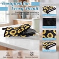 thumbnail image 4 of 2 Pcs Oven Mitts Non-Slip Cotton Mitts Set for Kitchen Baking Cooking,Yellow Sunflowers On A Black Background, 4 of 7