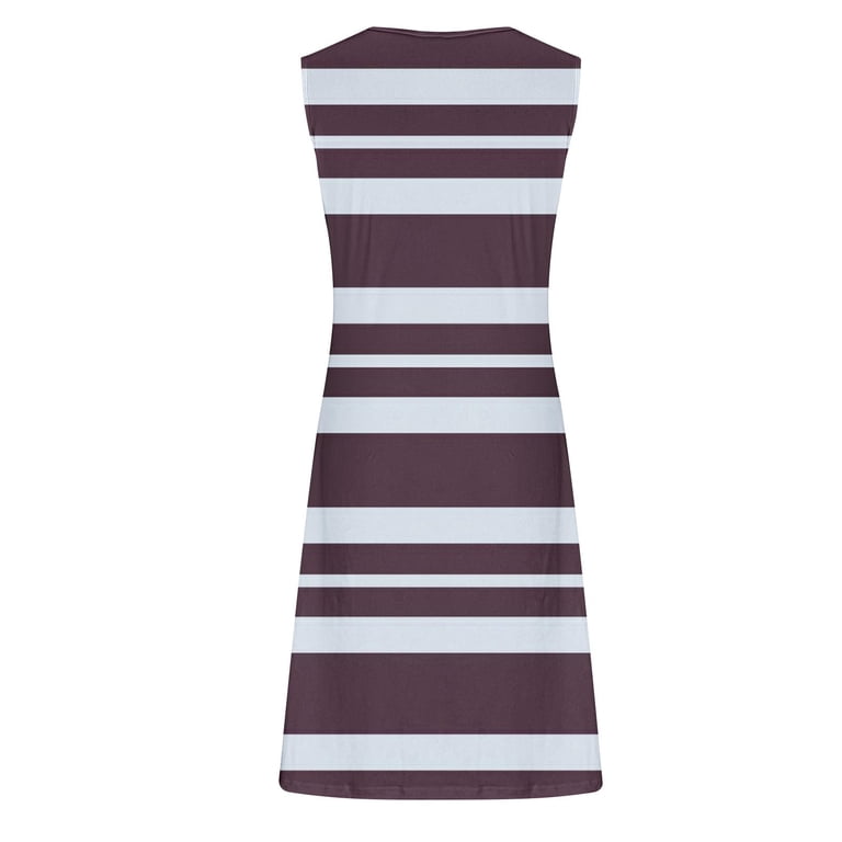 LYEAA Womens Dresses Plus Size Knee Length V Neck Sleeveless Elegant Midi Dresses Striped Casual Dressy Fitted Pullover Dresses Comfort Vacation Dresses Brown M - Walmart.com LYEAA Womens Dresses Plus Size Knee Length V Neck Sleeveless Elegant Midi Dresses Striped Casual Dressy Fitted Pullover Dresses Comfort Vacation Dresses Brown M - Walmart.com