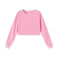 thumbnail image 1 of aidice Vêtements pour Filles Tout-Petits Chandails en Molleton Courts Col Rond Manches Longues Hauts Amples Décontractés pour l'Entraînement Couleur Unie Chandail 3-14 Ans, 1 of 6
