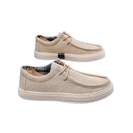 

UKAP Men Casual Shoe Comfort Skate Shoes Non-slip Flats Lightweight Loafers Mens Sneakers Lace Up Fashion Beige 7