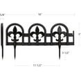 thumbnail image 3 of Black Plastic Garden Border Edging No-Dig Wrought Iron Look – 15pcs Fence Kit, 20ft Lawn Barrier, 3 of 8