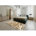thumbnail image 5 of Ahgly Company Machine Washable Indoor Round Abstract Brown Area Rugs, 5' Round, 5 of 7