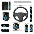 thumbnail image 4 of XYZCANDO Starry Butterfly Moon Seat Belt Cover Steering Wheel Cover Center Mirror Cover Coasters Car Seat Cover Keychain Lipstick Cover Car Trash Can Easy Installation Soft Suitable for Woman, 4 of 5