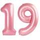 thumbnail image 1 of Globo Kelfuoya con el número 19, color rosa nacarado, 1 m, para cumpleaños, 1 of 4