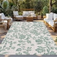 thumbnail image 2 of Turquoise Farmhouse Outdoor Rug 3x5 Ft - Reversible Patio Rug Outdoor Camping Rugs, Vintage Flower Leaf Botanical Plant Indoor Outdoor Area Rugs, Non-Slip Outdoor Carpet Runner for Deck/Porch, 2 of 8