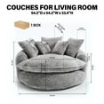 thumbnail image 3 of Aukfa 55" Oversized Round Chaise Lounge Chair, Fluffy Deep Seat Cloud Floor Sofa, Modern No Assembly Couch, Light Gray, 3 of 8