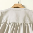 thumbnail image 5 of Summer Saving Wycnly Dresses for Women 2024 Fall Casual Loose Button Down Lightweight Cotton Linen Shirt Maxi Dresses Solid Elbow-Length Lapel Long Formal Dresses for Women Beige l, 5 of 5