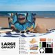 thumbnail image 5 of Fotbe Colorful Underwater Shark Bolsa de Viaje para Playa - Resistente al Agua, Bolsa Tote de Gran Capacidad y Ligera con 7 Bolsillos para Mujeres y Hombres, 5 of 7
