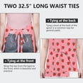 thumbnail image 6 of Red Strawberry Plants Fruit Pink Pattern Apron-Garden Aprons for Women with Pockets-Cotton Linen Waterproof Kitchen Cooking Gardening Aprons Adjustable for Kitchen,Cooking,BBQ and Salon 33x27 Inch, 6 of 7